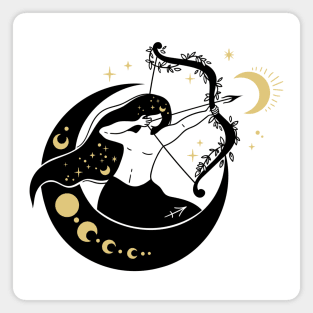 Black and Gold Zodiac Sign SAGITTARIUS Magnet